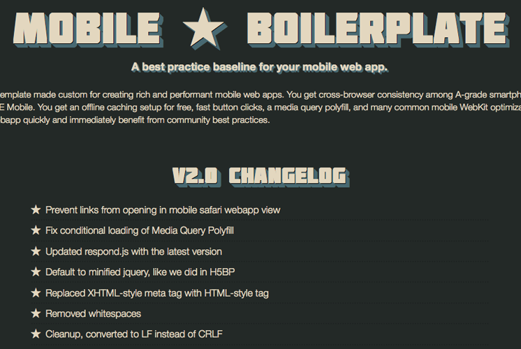 Mobile Boilerplate for Responsive Design