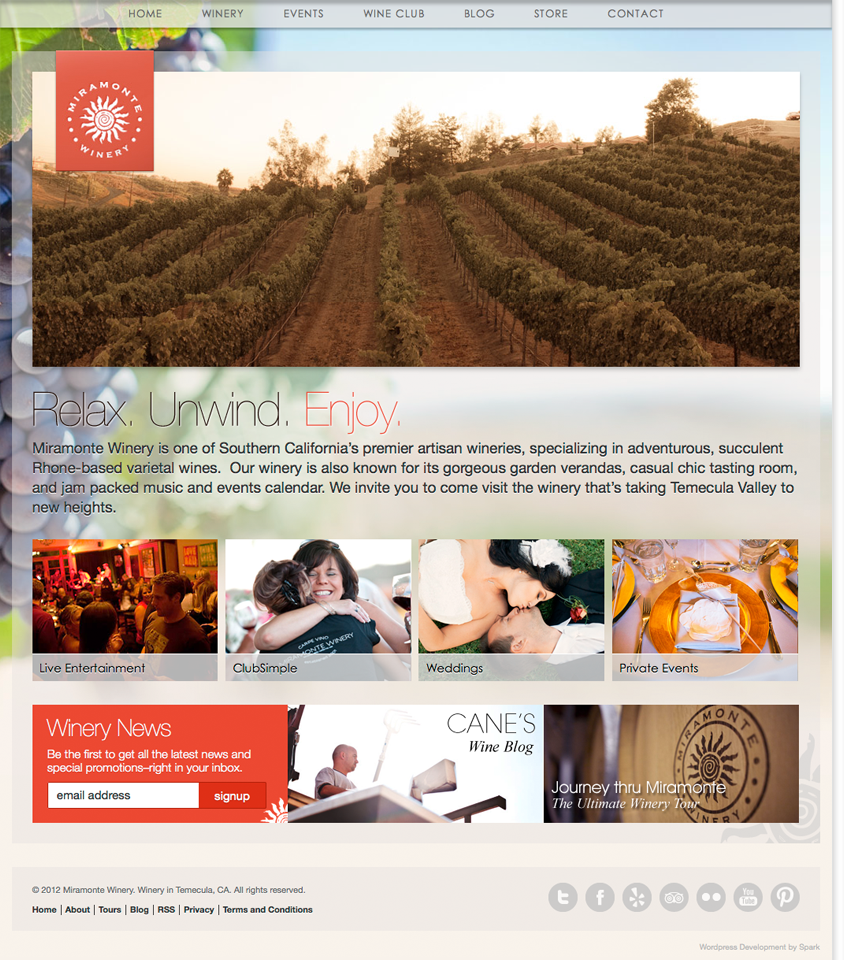 winery website designer