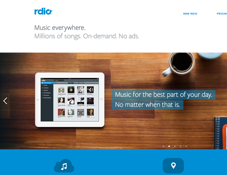 rdio great spacing in web design