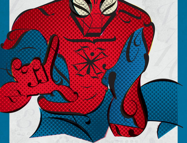 creative typography, spiderman fonts