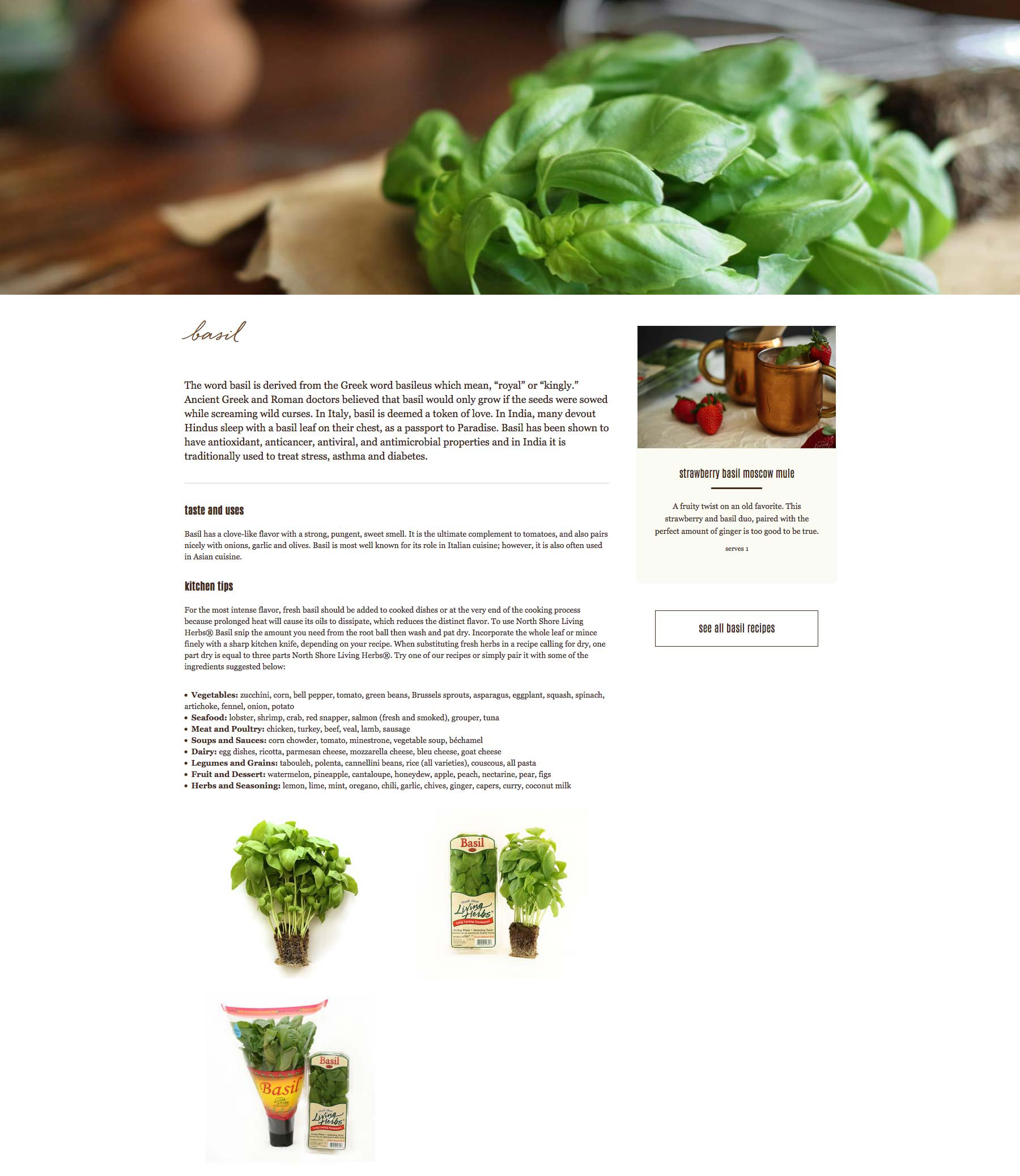 living herbs ecommerce website design