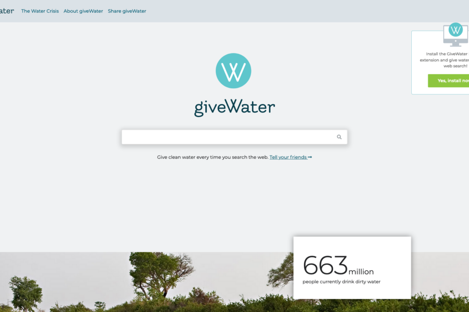 givewater search engine website