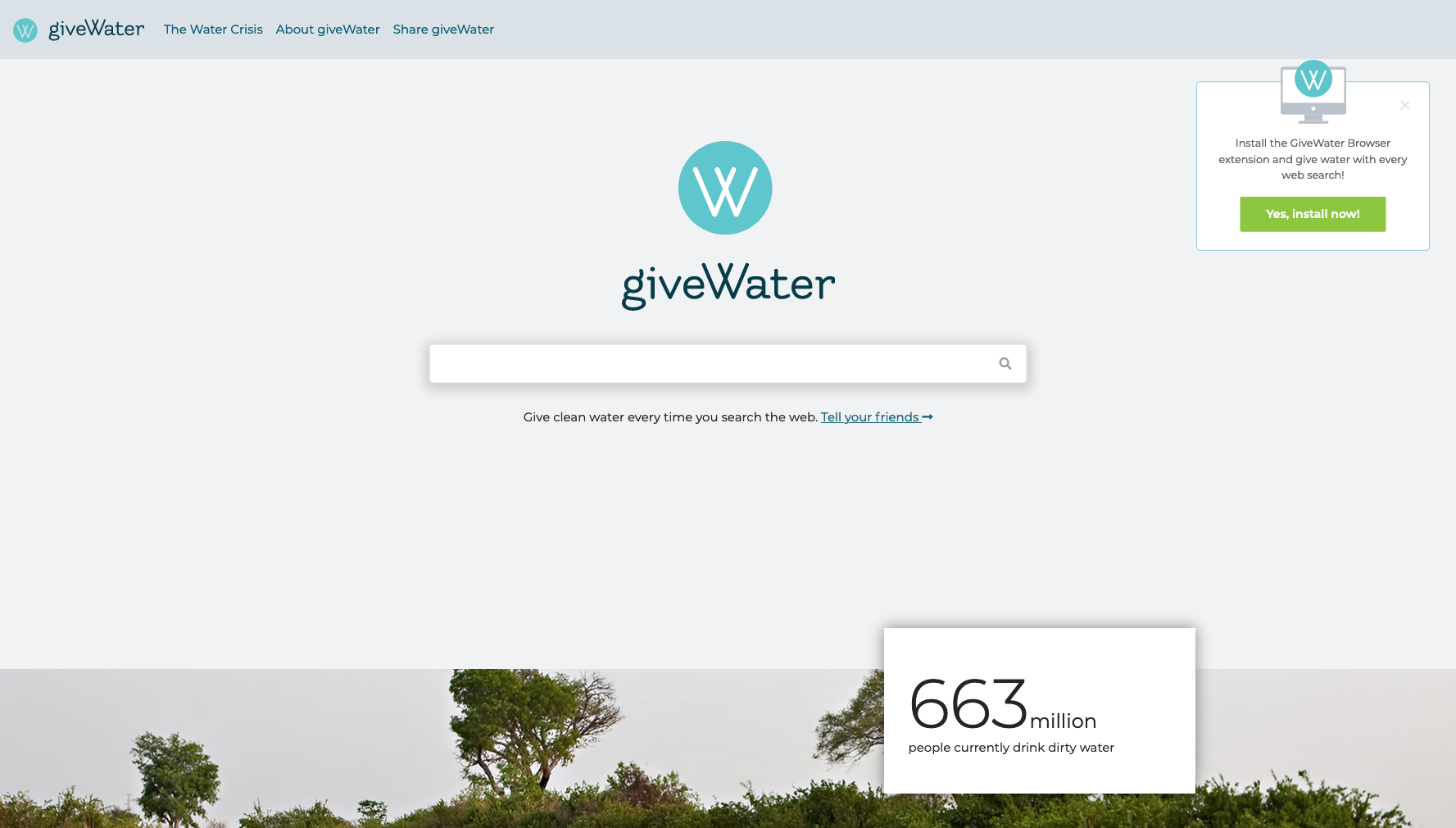 givewater search engine website