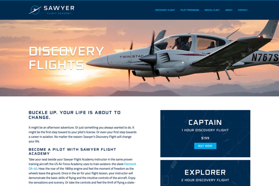 sawyer flight academy website developer
